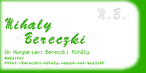 mihaly bereczki business card